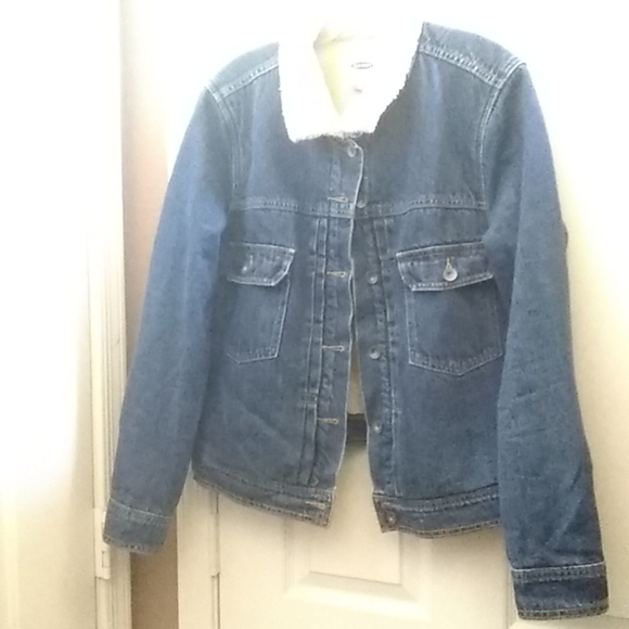 Girls Old navy denim fleece lined jacket xl - Picture 1 of 9